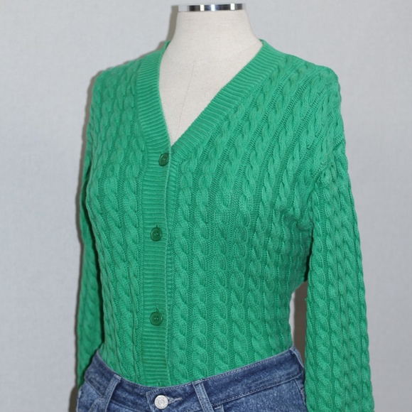 Jones New York Green Cable Knit Sweater - Picture 13 of 15